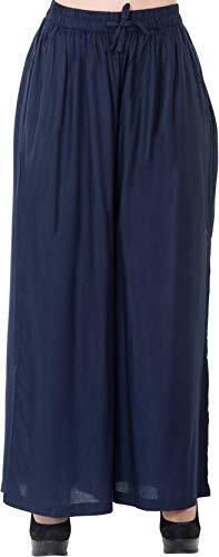 Women Rayon Palazzo Pants Wide Leg Solid Elastic High Waisted Pack Of 3 Combo - Bild 5 von 10