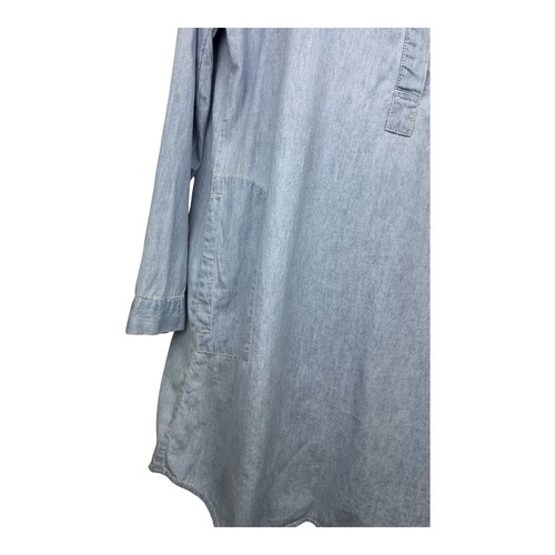 Womens Denim Shirt Dress Size L Boho Western Vintage Y2K Cowgirl Prairie - Picture 3 of 7