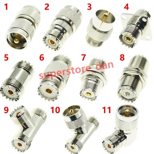 UHF to UHF SO239 PL259 male female connector mount RIGHT ANGLE 3 WAY RF adapter - Picture 1 of 12