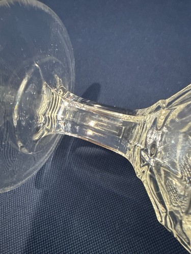 Antiker Sandwich klar gepresster Feuerstein Glas Kelch NEW ENGLAND ANANAS um 1860+ - Bild 5 von 6