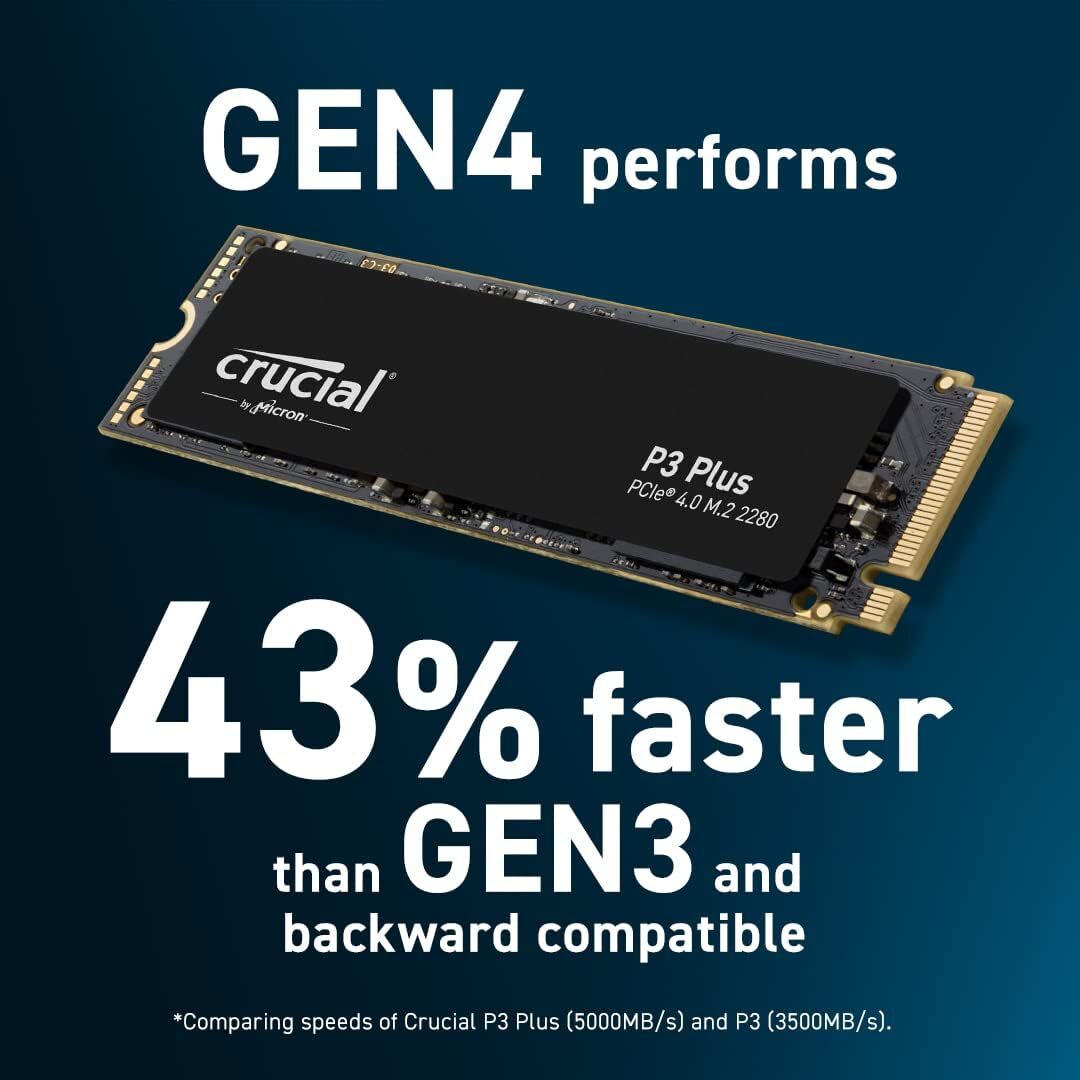 内蔵型SSD Crucial P3 Plus M.2 2280 4000GB SSD Crucial P3 Plus 4 TB M.2-2280 PCIe 4.0 X4 NVME Solid State
