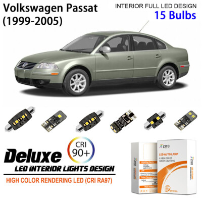 LED Interior Lights + License Plate Light Bulbs for VW Passat B5 1999-2005 White