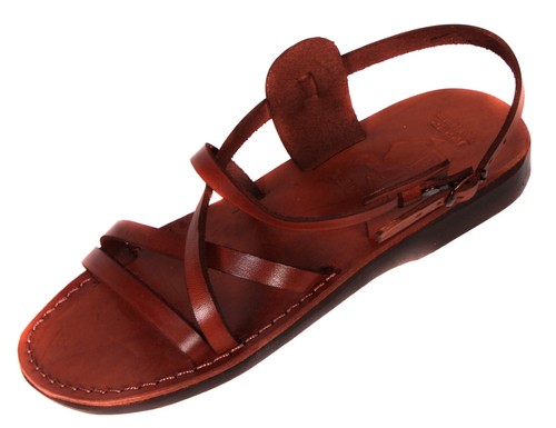 Braune Leder Römer Gladiator Jesus Sandalen Riemchen Handarbeit Größe UK 4-15 EU 36-50 - Bild 2 von 4
