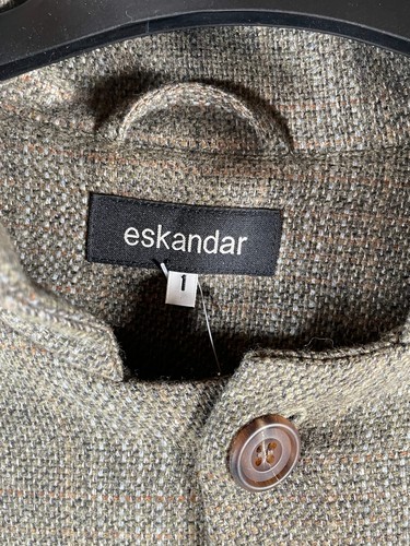 Eskandar Sz 1 , Beautiful GREEN/ Tweed, Linen, Shirt Jacket Tunic Lux - Picture 2 of 8
