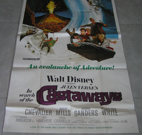 Original 1970 Walt Disney CASTAWAYS 3 Sheet Movie Poster USA 77"x39" - Picture 2 of 6
