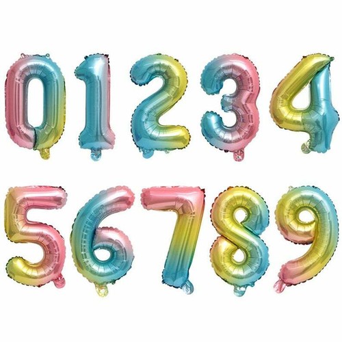 16 Zoll Folienzahlen Ballons selbstaufblasend Happy Birthday Alter Folie Banner Ballons - Bild 126 von 148