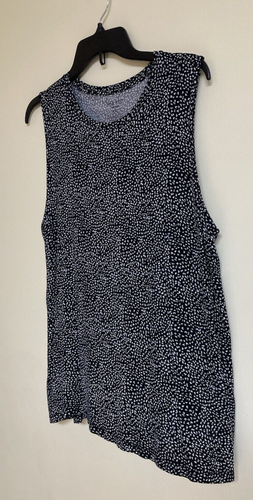 Camiseta sin mangas para mujer Nine West talla XXL cuello redondo suave hilado negra + lunares - Imagen 3 de 13