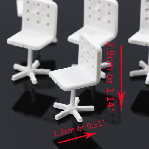 ZY14030 6pcs Modèles de Chaise Blanc Échelle G 1:30 Modèle Ferroviaire - Photo 3/3