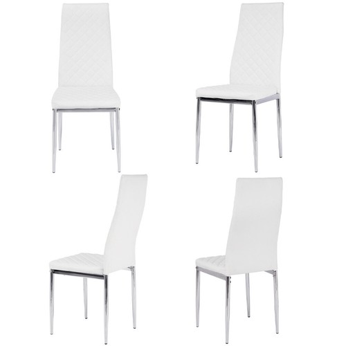 Dining Rectangle Table and 2/4/6PVC Leather Chairs Kitchen Dinning Room White UK - Picture 11 of 29