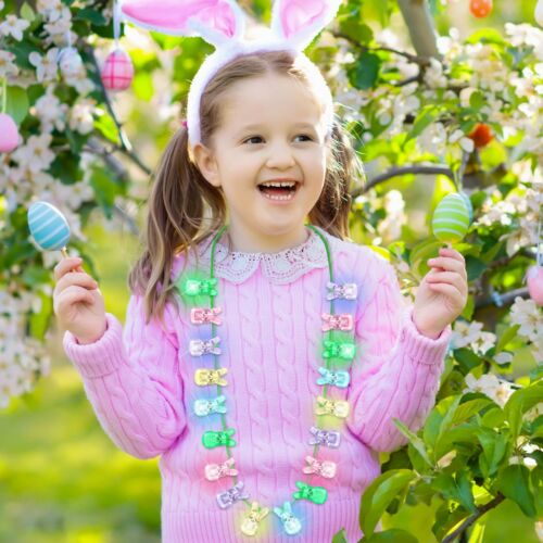 3PCS Easter Necklace Decorations Light up Easter Bunny Pendant Necklaces Colo... - Picture 6 of 6