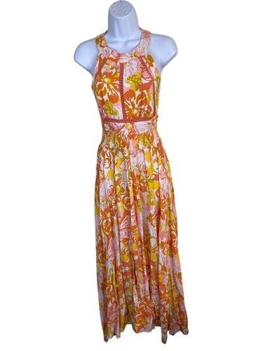 NEW Abel The Label Sleeveless Floral Halter Maxi Dress size Small Boho Cottage - Picture 15 of 17