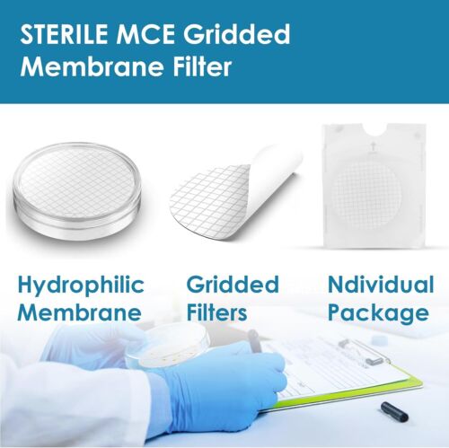 Filtros de membrana cuadriculada MCE, 47 mm de diámetro, 0,22 micras 0,45 μm tamaño de poro, estéril - Imagen 16 de 24