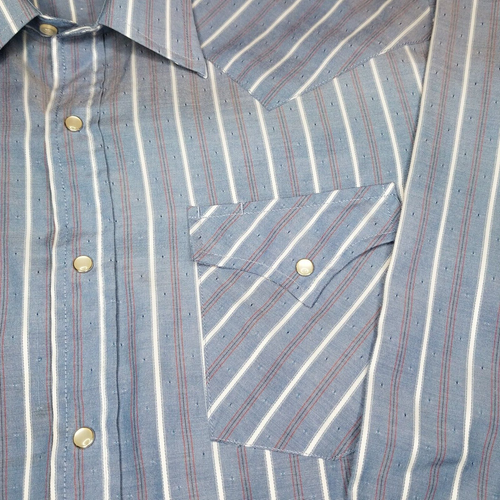 Ely Cattleman Western Pearl Snap Front Shirt Blau Gr. XL? 17 x 34 gestreift MÄNGEL - Bild 9 von 12