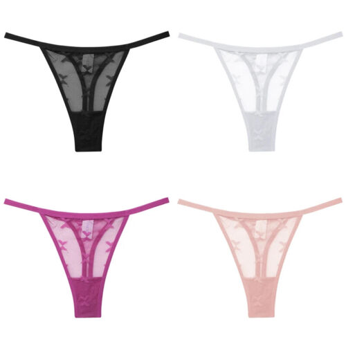 4PC Women Sexy Lace Low Waist Thongs Panties Intimate G-String Briefs Underwear - Picture 29 of 35