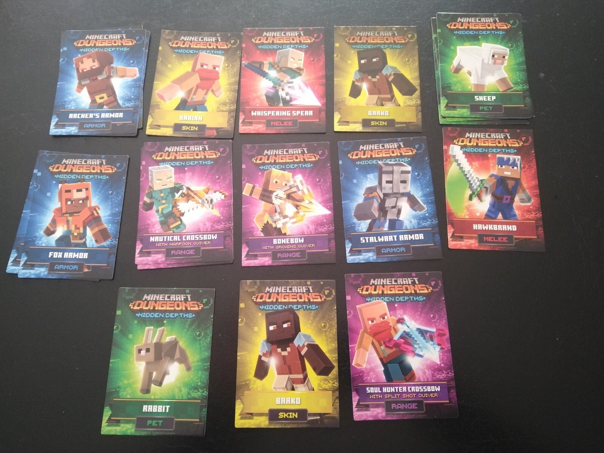 Common Minecraft Dungeons Arcade Cards Hidden Depths season | eBay