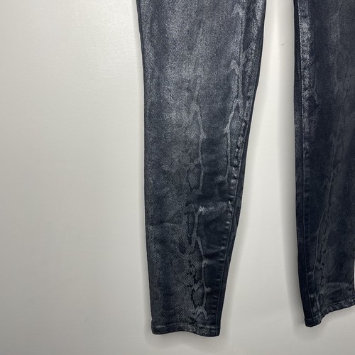WILLIAM RAST Jeans Women 29 Metallic Black Python Skinny Sculpted High Rise - Picture 4 of 12