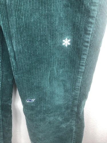 VINEYARD VINES Kids Boys Green Corduroy Snowflake Pants - Size 14 - Picture 5 of 10