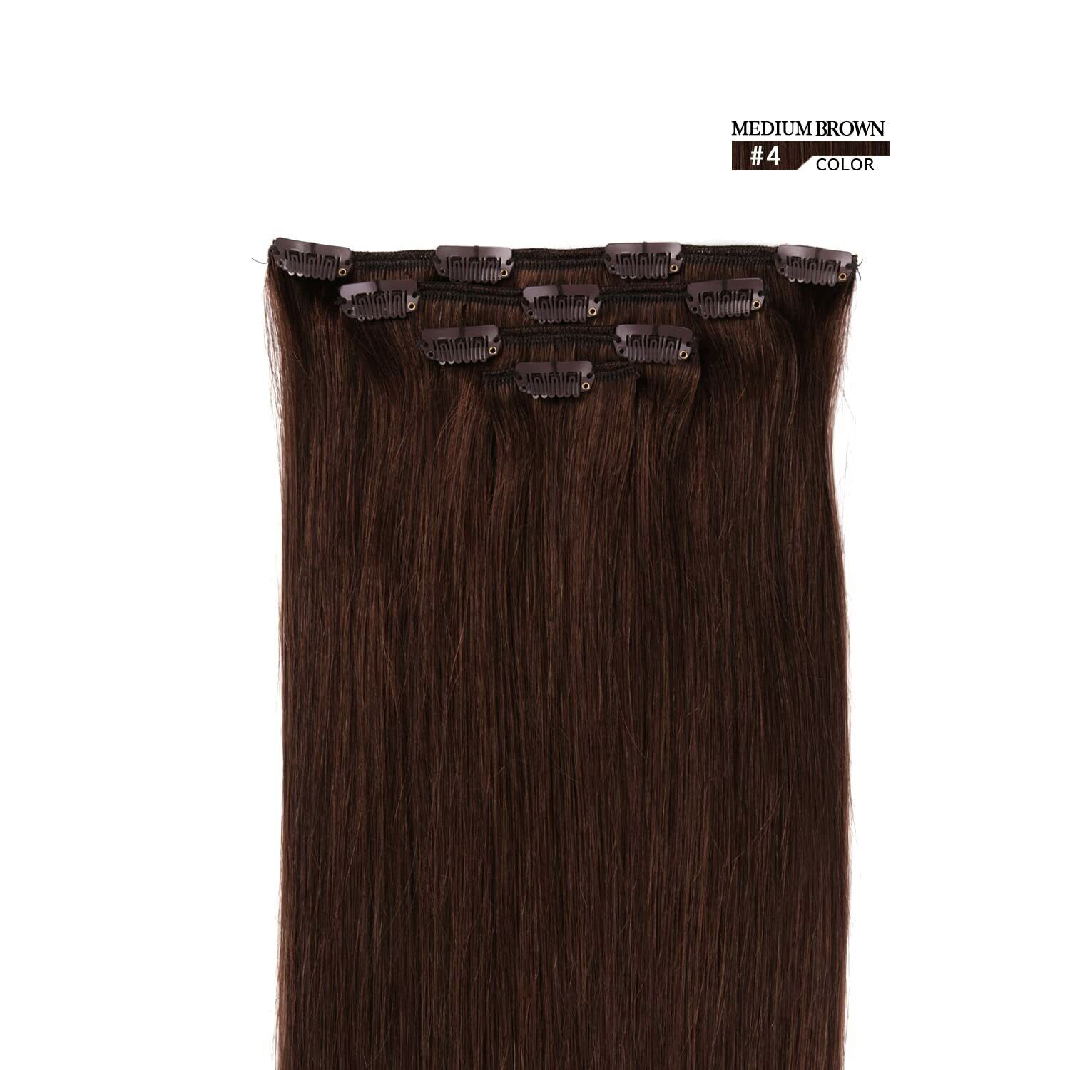12- 26inch Clip In Hair Extensions Remy Human Hair Extensions for Women 50g 4pcs - Picture 18 of 38