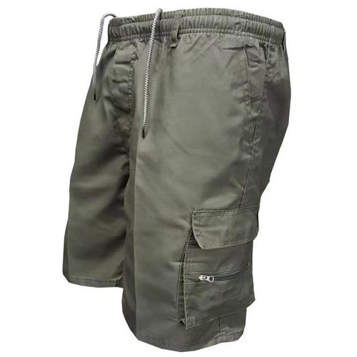 Mens 3/4 Long Length Shorts Elasticated Waist Cargo Combat Three Quarter Pants - Picture 18 of 28