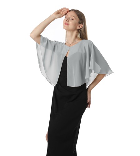 Chiffon Capelet Women's Soft capes Shawls and Wraps for Evening Dress Wedding... - Picture 2 of 6