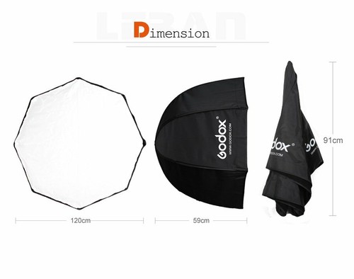 GODOX 32" 80cm Octagon Umbrella Softbox for Studio Flash Light With Grid UK - Picture 9 of 13