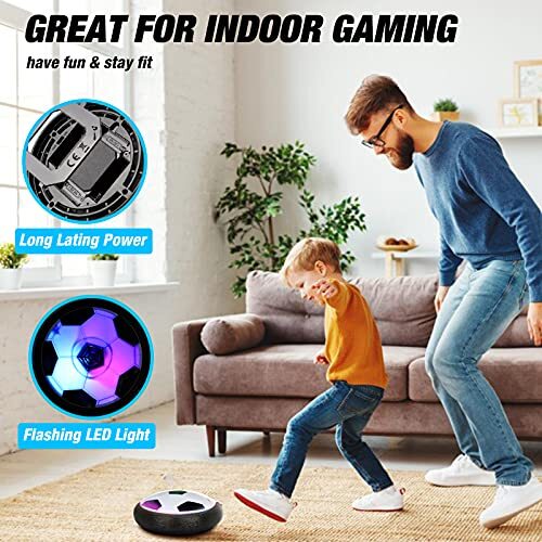 Boy Toys Hover Soccer Ball with 2 Goals, Indoor Soccer Simple Light Effect - Picture 5 of 7
