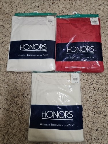Neu im Paket Vintage 1996 Honors Damen Thermohose - 3 Paar Größe M