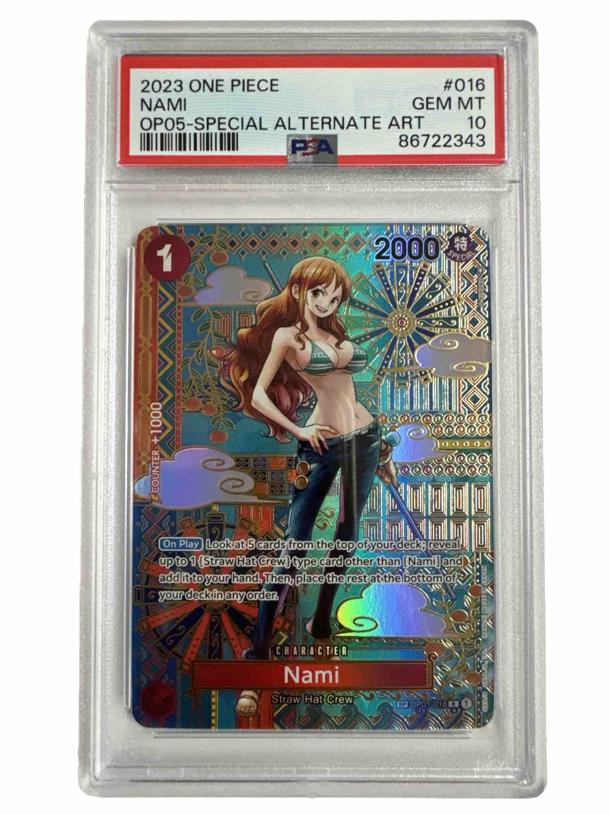 2023 ONE PIECE JPN NAMI #016 GEM MT