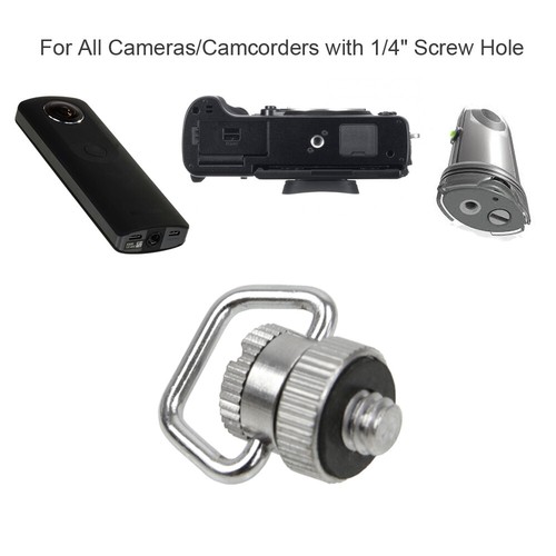 Camera 1/4" Screw Mount 360 D-Ring Strap Adapter Stainless Steel f/ All DSLR SLR - Picture 3 of 6