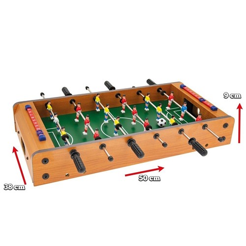 Teorema Calcietto Balilla per Bambini, Biliardino Da Tavolo in Legno 50X38X9 CM - Foto 5 di 5