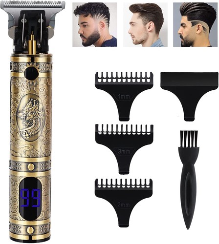 Electric Hair Clippers Professional Mens Retro Cordless Trimmer Beard Shaver USB - Picture 32 of 74