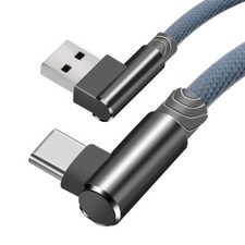 3/6/10Ft USB to Type-C 90 Degree Cable Fast Charger Charging Data Sync Cord Lot