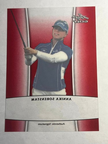 2012 Leaf Metal RED LAMINATE PROOF MISSING AUTO & #/5 Annika Sorenstam - Picture 2 of 2