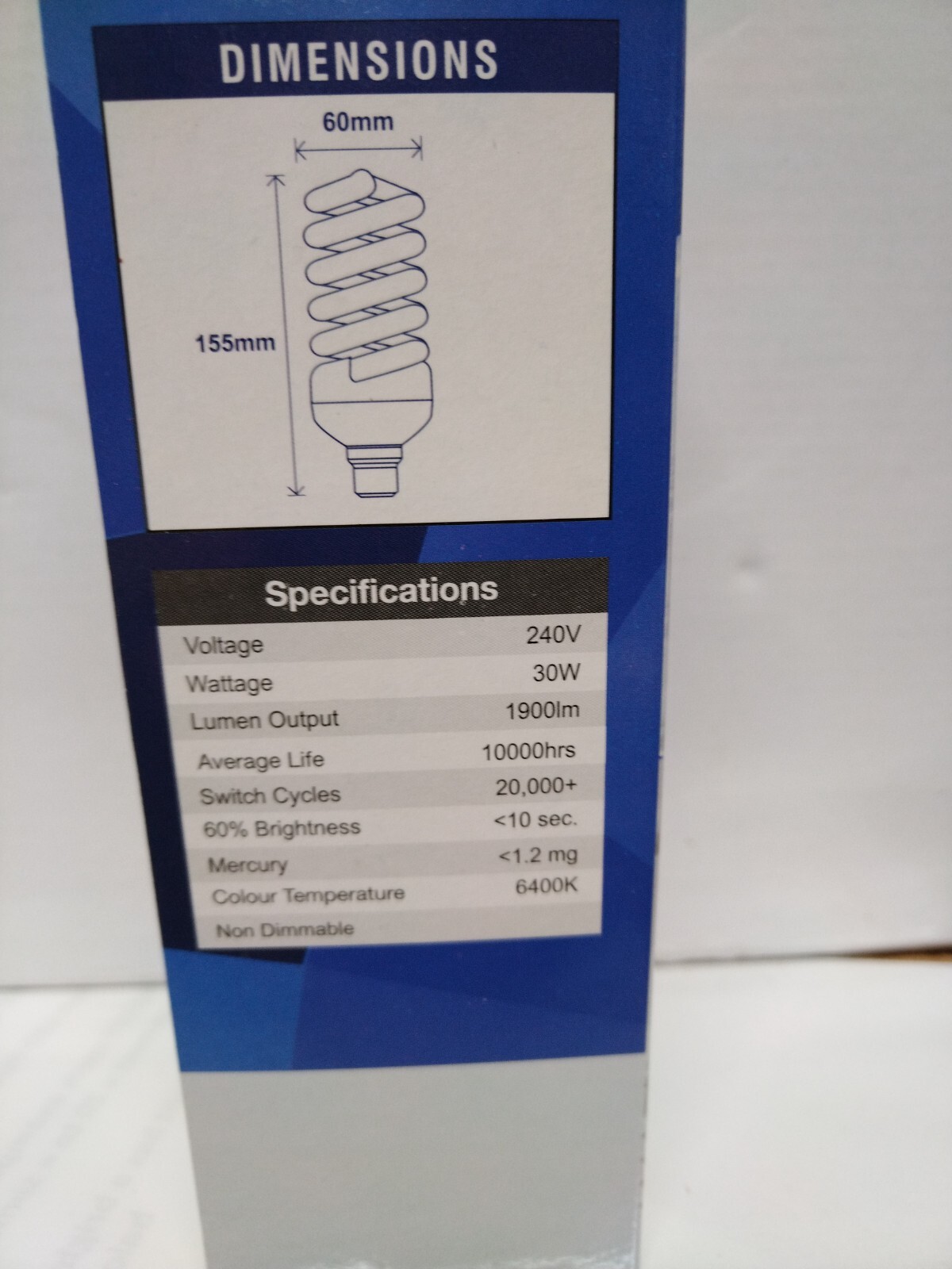 CFL Daylight Spiral Light Bulb Energy Saving Lightbulb 6500 Daylight