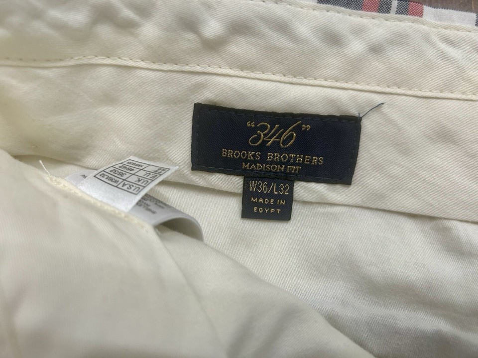 Men’s Brooks Brothers Pants 346 Plaid Madison Fit Golf Trousers 36 X 32