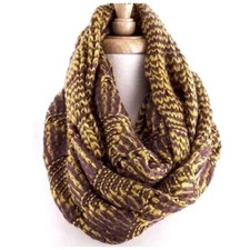Yellow  Brown Soft Tribal Infinity Scarf