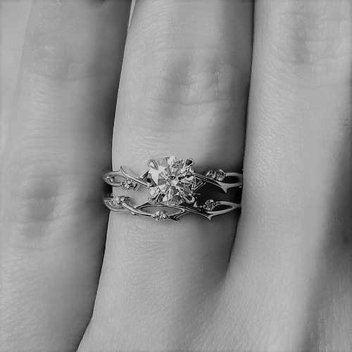 1.30Ct Near White Round Moissanite Bridal Wedding Ring Set 925 Sterling Silver - Picture 6 of 6