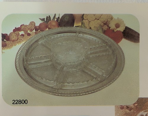 Vintage Irvinware Silber Serviertablett 12,5" rund mit Glas Tablett Einsatz & orig Heft - Bild 6 von 8