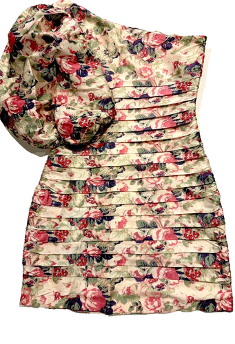 Love Shack ausgefallenes rosa Blumen Altie One-Shoulder-Minikleid Größe 6 Einzelhandel 495 - Bild 2 von 8