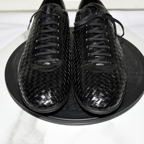 Paul Fredrick Oxford Leather Sneakers Black Men US 12 - Picture 5 of 19