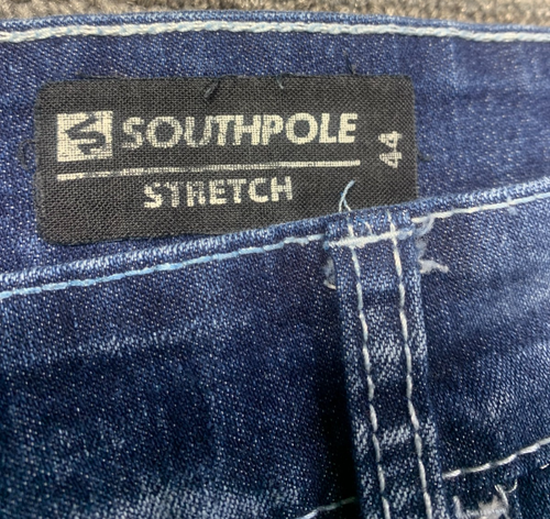 Southpole Jeansshorts Herren Blau Denim Distressed Faded Stretch Vintage Y2K Gr. 44 - Bild 4 von 14