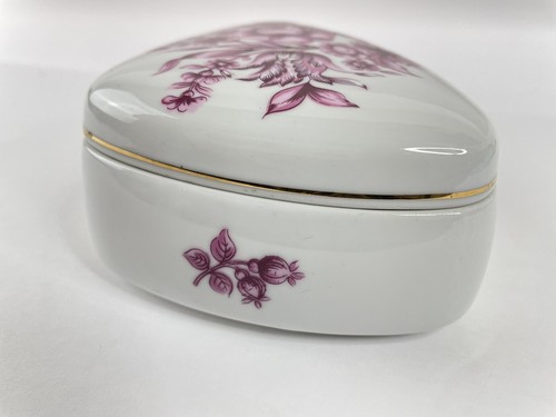 HOLLOHAZA 1831 #35 Vintage Stamped Hungary Porcelain Floral With Gold Gilt Box - Picture 4 of 8