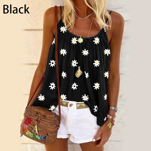 Womens Swing Vest Sleeveless Cami Top Ladies Strappy Flared plus size T Shirt - Picture 8 of 20