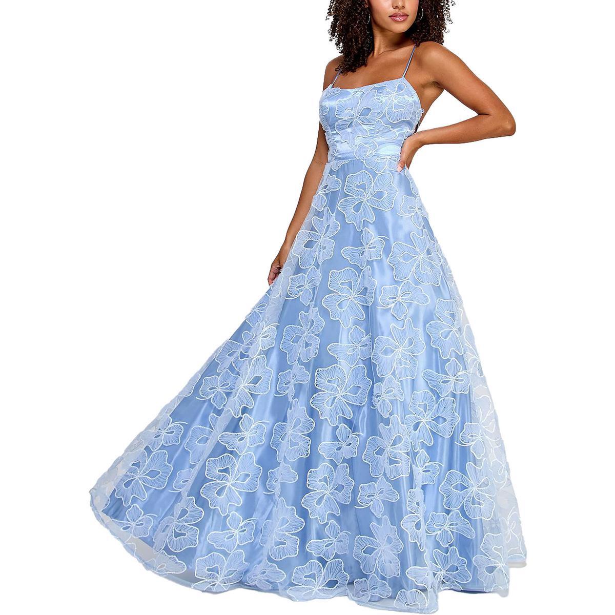 TLC Скажет Да платью Женское синее вечернее платье Gown Juniors 7/8 BHFO 0714