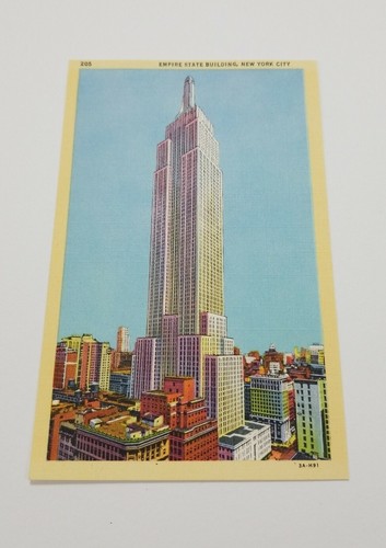 1940er New York City Leinen Postkarte - Empire State Building NYC Postkarte - Bild 2 von 3
