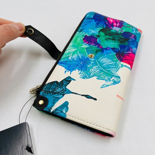 DESIGUAL Mujer Blanco Colorido Floral Vegano Eco Cuero Cartera - Imagen 4 de 14
