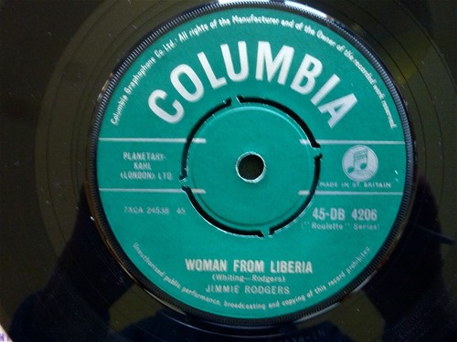 JIMMIE RODGERS “WOMAN FROM LIBERIA” VINYL 7” SINGLE (1958) - Picture 4 of 6