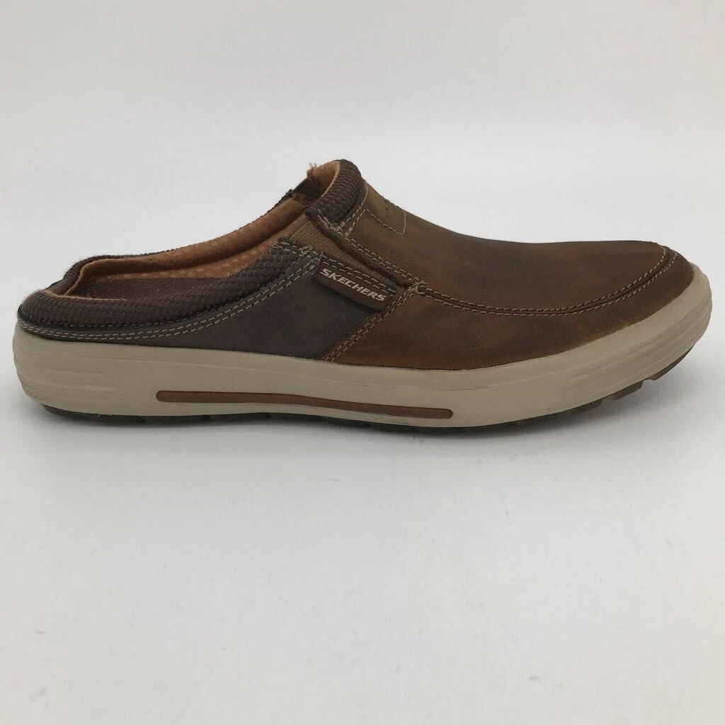 Skechers Mens Air Porter Vamen Loafers Shoes Brown Leather Slip On