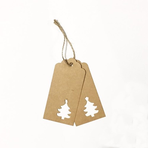 100PCS Christmas Kraft Paper Gift Tags Price Wedding Scallop Label Blank Luggage - Picture 5 of 18