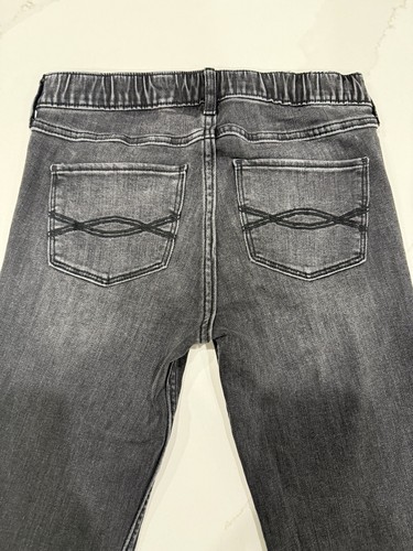 Abercrombie Kids High-Rise Flare Jeans Girls 13/14 Slim Black Stretch Pull On - Picture 2 of 15
